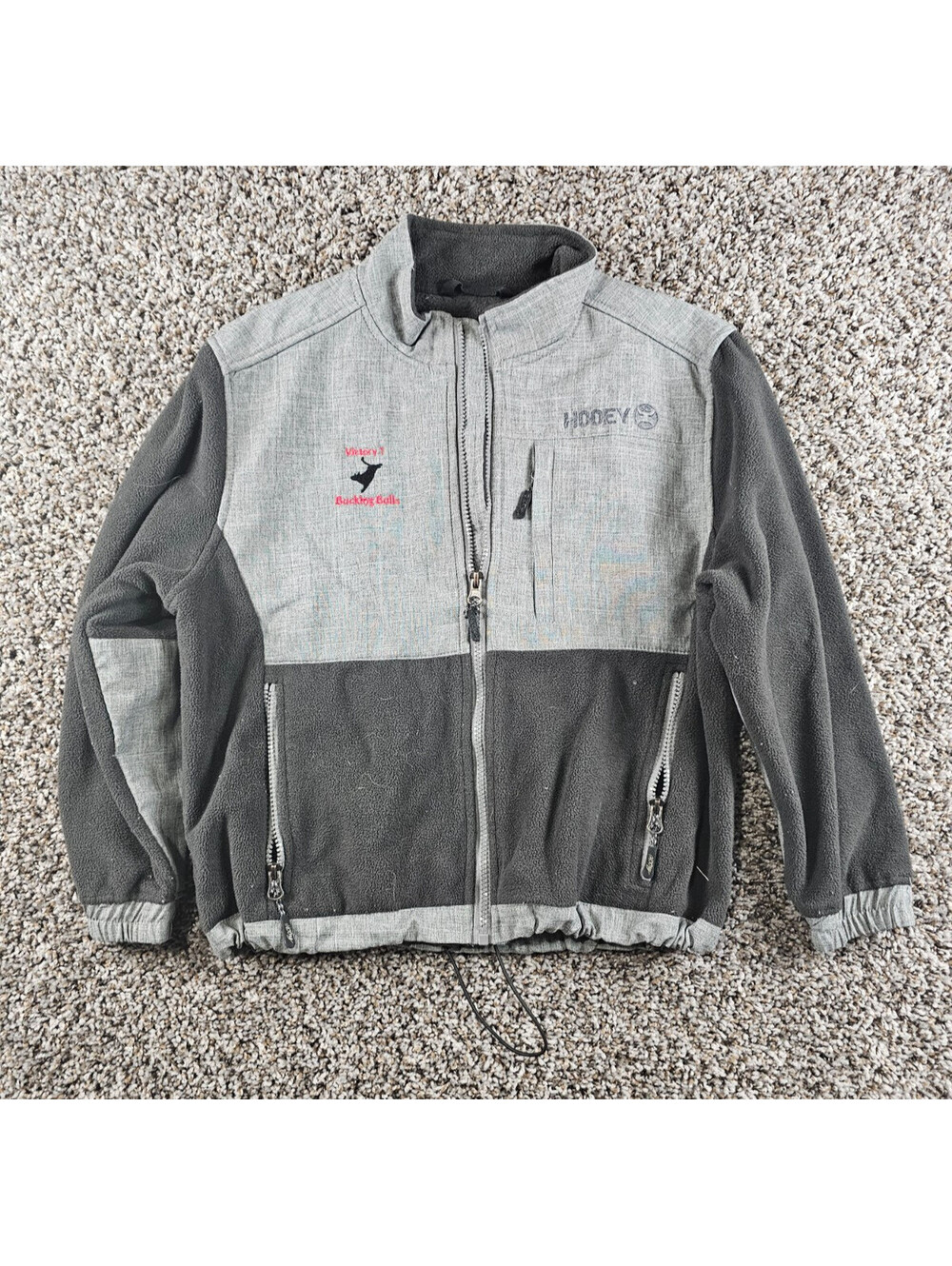Hooey Boys Sz L Zip Up Soft Shell Jacket Gray Rodeo Western